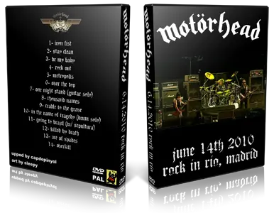 Artwork Cover of Motorhead 2010-06-14 DVD Madrid Proshot