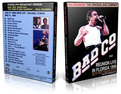 Artwork Cover of Bad Company 1999-05-21 DVD Orlando Proshot