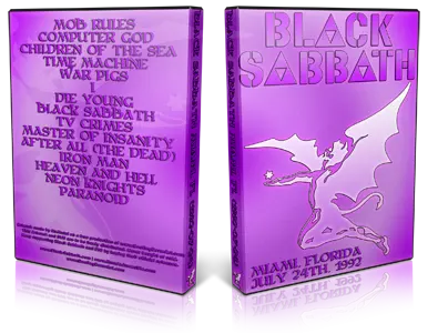 Artwork Cover of Black Sabbath 1992-07-24 DVD Sunrise Audience