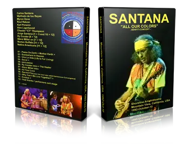 Artwork Cover of Carlos Santana 1992-10-10 DVD Mountain View Proshot