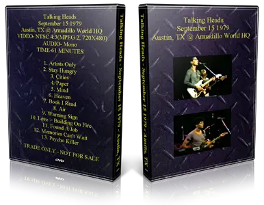 Artwork Cover of Talking Heads 1979-09-15 DVD Austin Audience