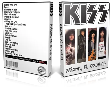 Artwork Cover of KISS 1990-08-03 DVD Miami Audience