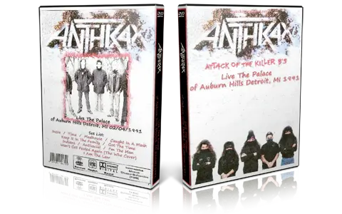 Artwork Cover of Anthrax 1991-02-04 DVD Auburn Hills Proshot