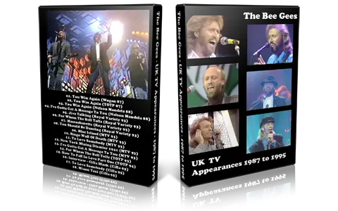 Artwork Cover of Bee Gees Compilation DVD UK TV Appearances 1987 to 1995 Proshot