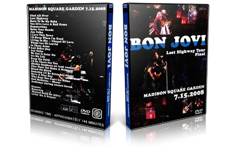 Artwork Cover of Bon Jovi 2008-07-15 DVD New York City Audience