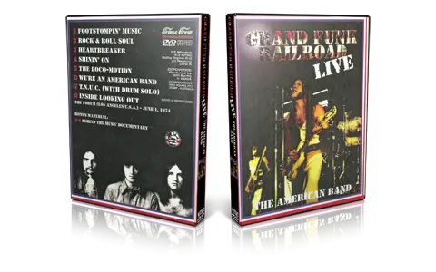 Artwork Cover of Grand Funk Railroad 1974-06-02 DVD Los Angeles Proshot