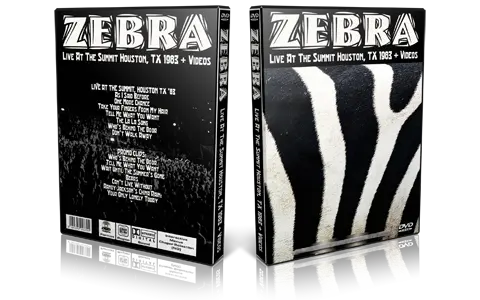 Artwork Cover of Zebra 1983-10-15 DVD Houston Proshot