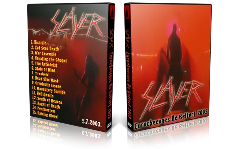Artwork Cover of Slayer 2003-07-05 DVD Belfort Proshot