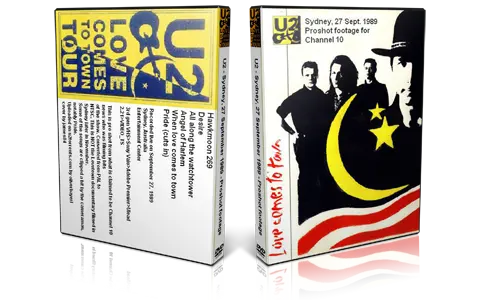 Artwork Cover of U2 1989-09-27 DVD Sydney Proshot