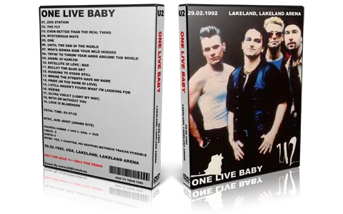 Artwork Cover of U2 1992-02-29 DVD Lakeland Audience