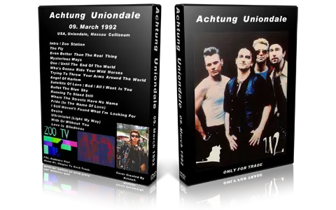 Artwork Cover of U2 1992-03-09 DVD Uniondale Audience