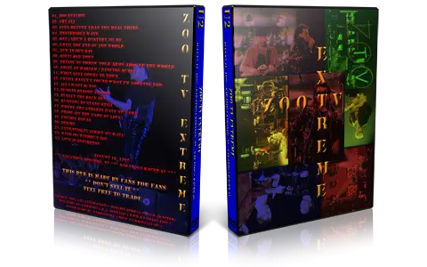 Artwork Cover of U2 1992-08-18 DVD Saratoga Springs Audience