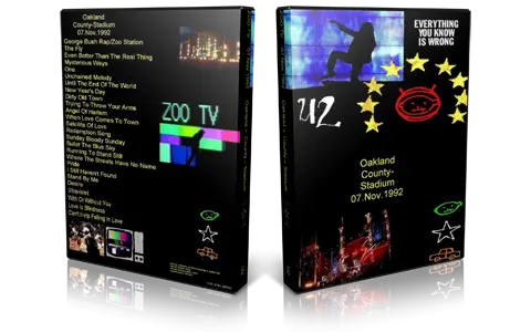 Artwork Cover of U2 1992-11-07 DVD Oakland Audience