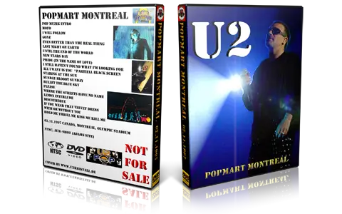 Artwork Cover of U2 1997-11-02 DVD Montreal Audience