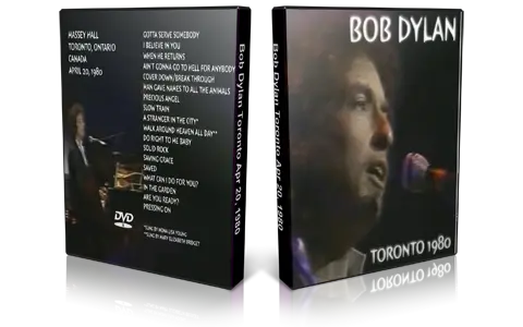 Artwork Cover of Bob Dylan 1980-04-20 DVD Toronto Proshot