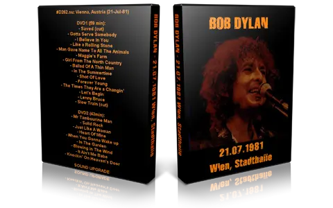 Artwork Cover of Bob Dylan 1981-07-21 DVD Vienna Audience