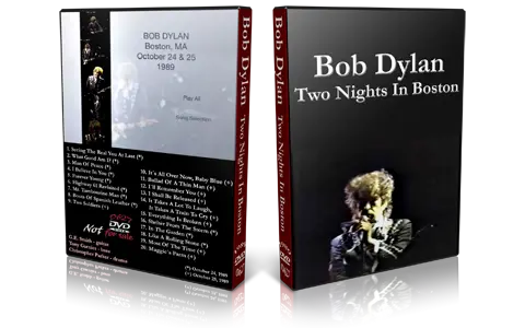 Artwork Cover of Bob Dylan 1989-10-24 DVD Boston Audience