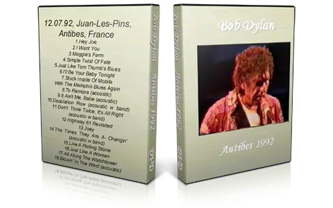 Artwork Cover of Bob Dylan 1992-07-12 DVD Antibes Audience