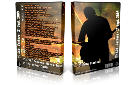 Artwork Cover of U2 2009-09-21 DVD Foxboro Audience
