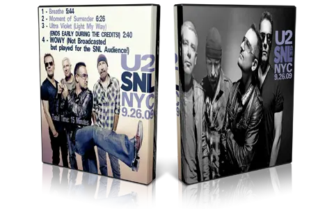 Artwork Cover of U2 2009-09-26 DVD New York Proshot