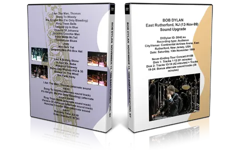 Artwork Cover of Bob Dylan 1999-11-13 DVD East Rutherford Audience
