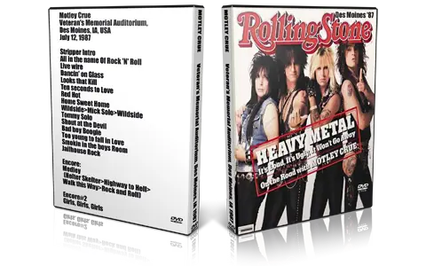 Artwork Cover of Motley Crue 1987-07-12 DVD Des Moines Audience