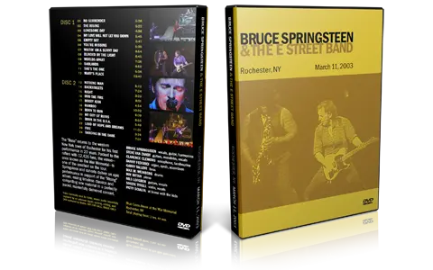 Artwork Cover of Bruce Springsteen 2003-03-11 DVD Rochester Audience