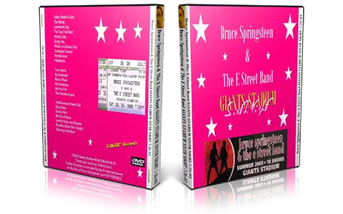 Artwork Cover of Bruce Springsteen 2003-07-26 DVD East Rutheford Audience