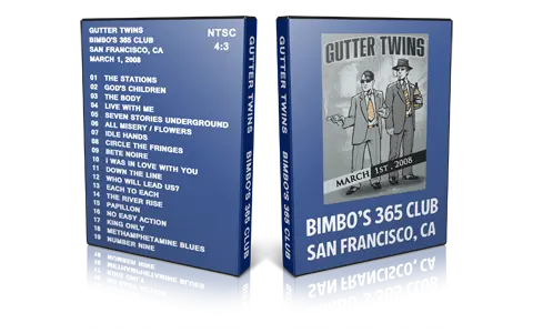 Artwork Cover of Gutter Twins 2008-03-01 DVD San Francisco Proshot