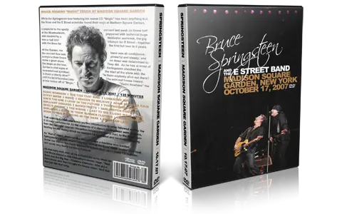 Artwork Cover of Bruce Springsteen 2007-10-17 DVD New York Audience
