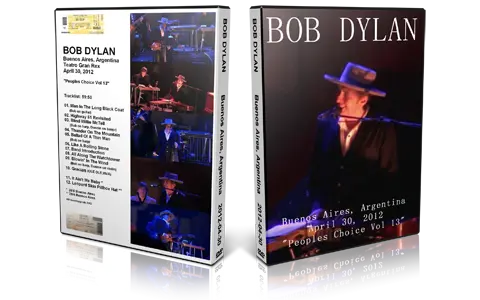 Artwork Cover of Bob Dylan 2012-04-30 DVD Buenos Aires Audience