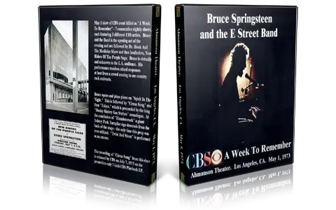 Artwork Cover of Bruce Springsteen 1973-05-01 DVD Los Angeles Proshot