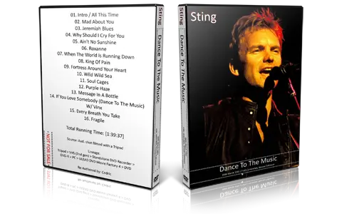 Artwork Cover of Sting 1991-03-06 DVD Uniondale Audience