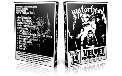 Artwork Cover of Motorhead 1996-06-14 DVD Rimini Audience