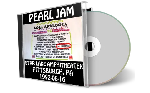 Artwork Cover of Pearl Jam 1992-08-16 CD Pittsburgh Audience