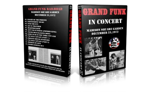 Artwork Cover of Grand Funk Railroad 1972-12-23 DVD New York City Proshot