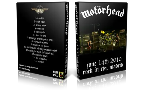 Artwork Cover of Motorhead 2010-06-14 DVD Rock In Rio Proshot