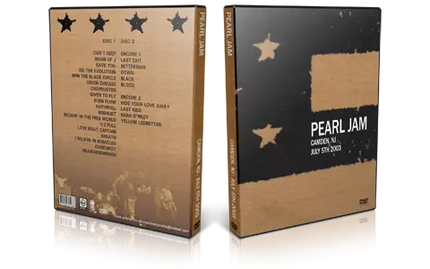 Artwork Cover of Pearl Jam 2003-07-05 DVD Camden Audience