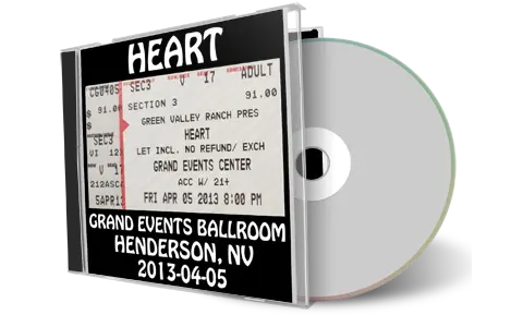 Artwork Cover of Heart 2013-04-05 CD Henderson Audience