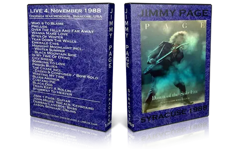 Artwork Cover of Jimmy Page 1988-11-11 DVD Syracuse Audience