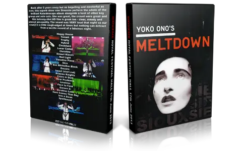 Artwork Cover of Siouxsie 2013-06-17 DVD London Audience
