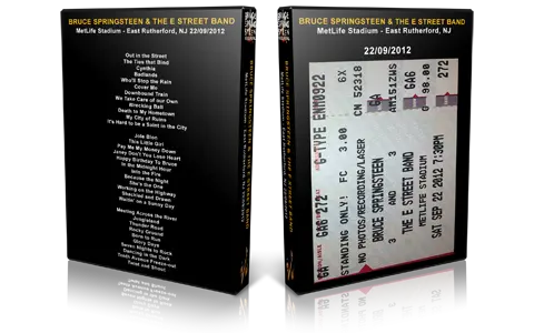 Artwork Cover of Bruce Springsteen 2012-09-22 DVD East Rutherford Audience