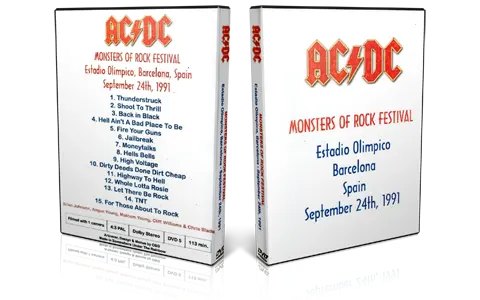 Artwork Cover of ACDC 1991-09-24 DVD Barcelona Audience