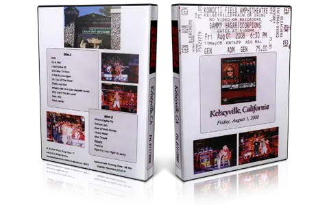 Artwork Cover of Sammy Hagar 2008-08-01 DVD Kelseyville Audience