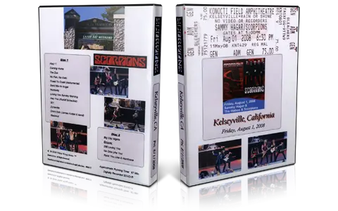 Artwork Cover of Scorpions 2008-08-01 DVD Kelseyville Audience