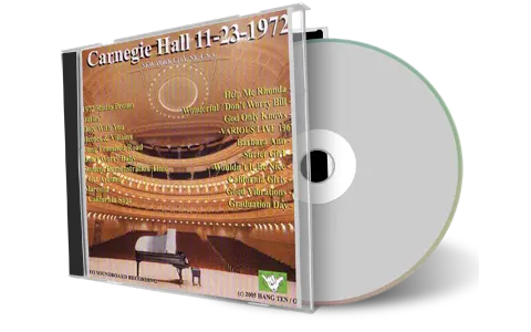 Artwork Cover of The Beach Boys 1972-11-23 CD Carnegie Hall Audience