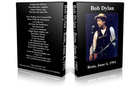 Artwork Cover of Bob Dylan 1991-06-06 DVD Rome Audience