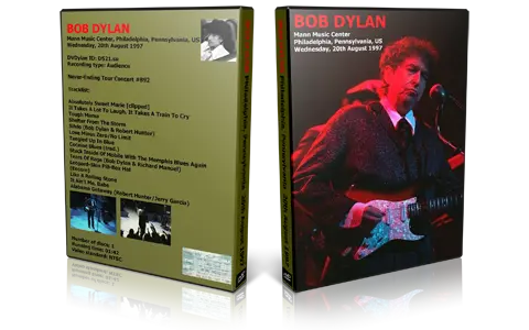 Artwork Cover of Bob Dylan 1997-08-20 DVD Mann Music Center Audience
