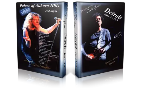 Artwork Cover of Jimmy Page and Robert Plant 1998-06-27 DVD Auburn Hills Audience