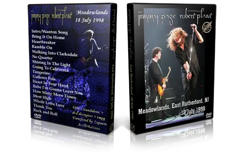 Artwork Cover of Jimmy Page and Robert Plant 1998-07-18 DVD East Rutherford Audience
